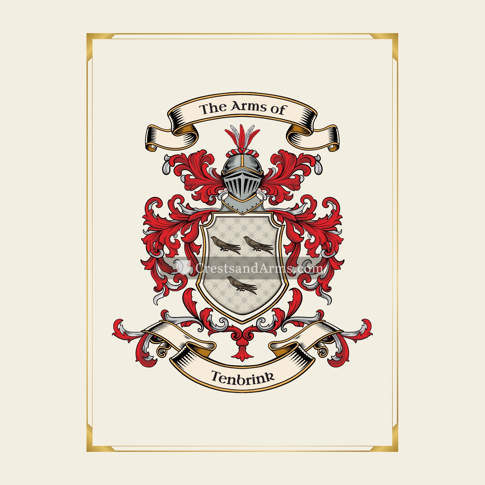 With gold border