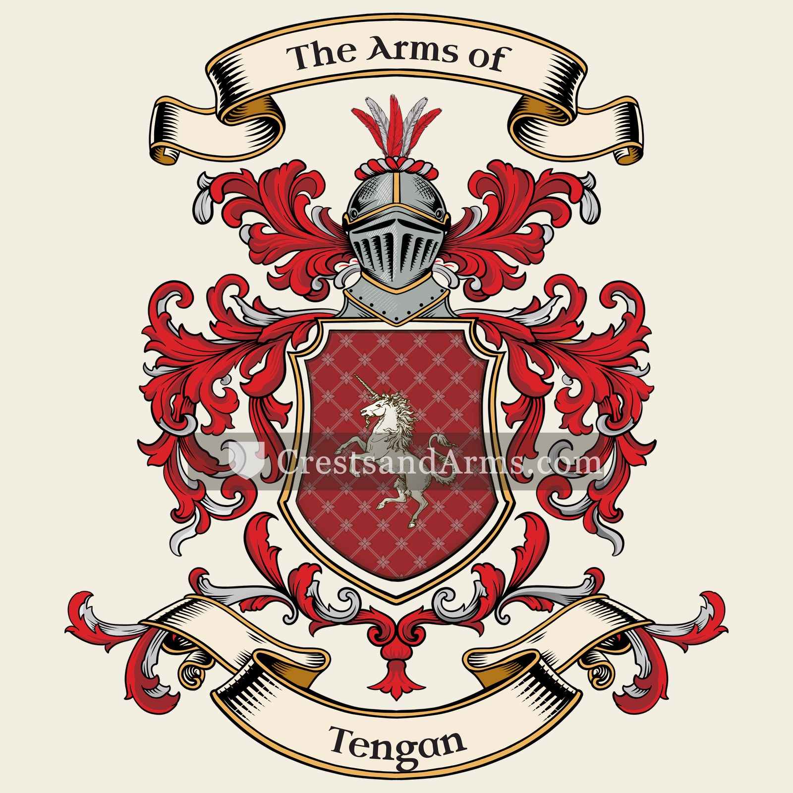 The Tengan coat of arms, drawn from the recorded blazon