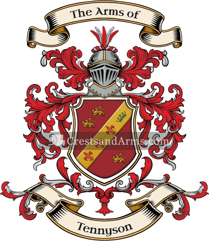 The Tennyson coat of arms, drawn from the recorded blazon