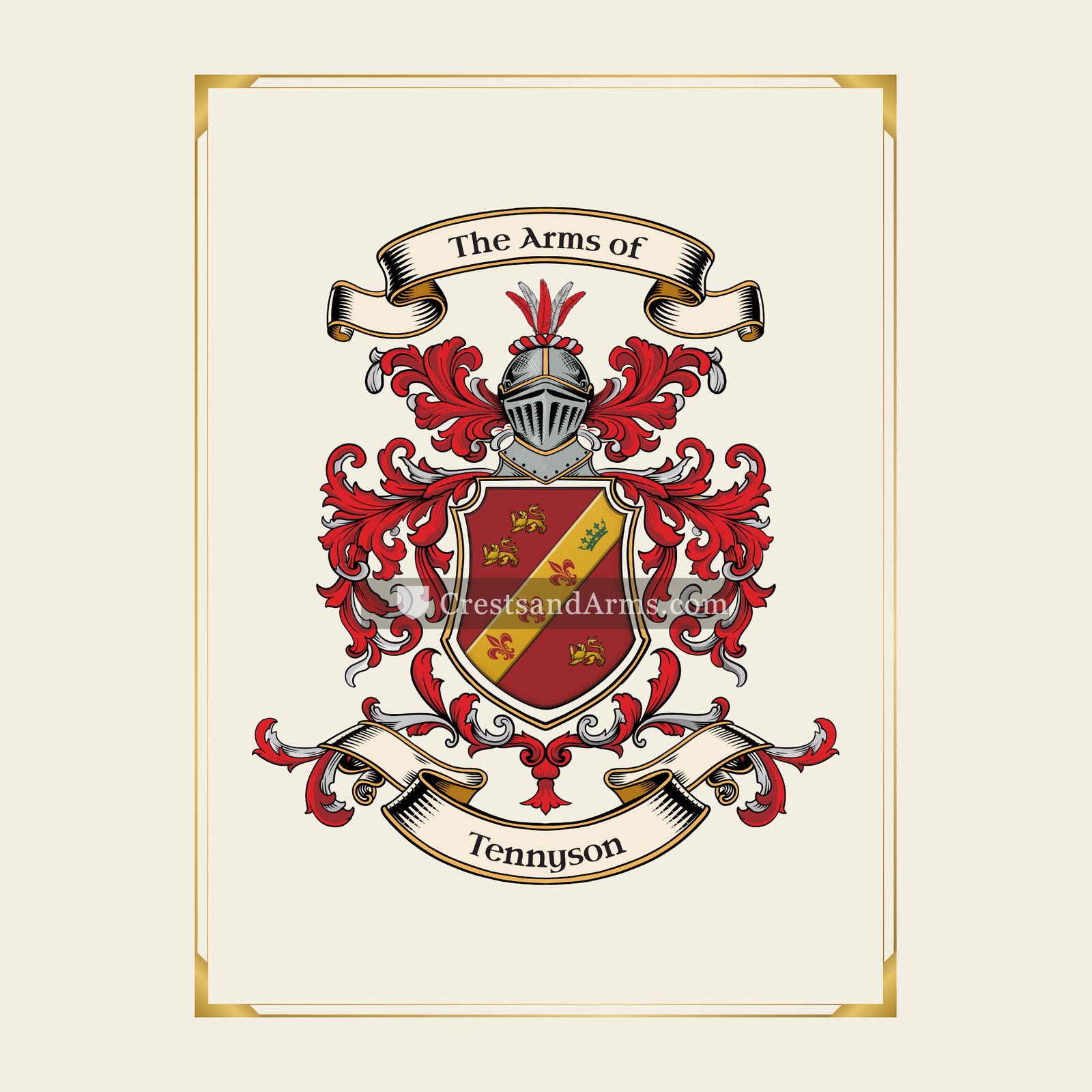 With gold border