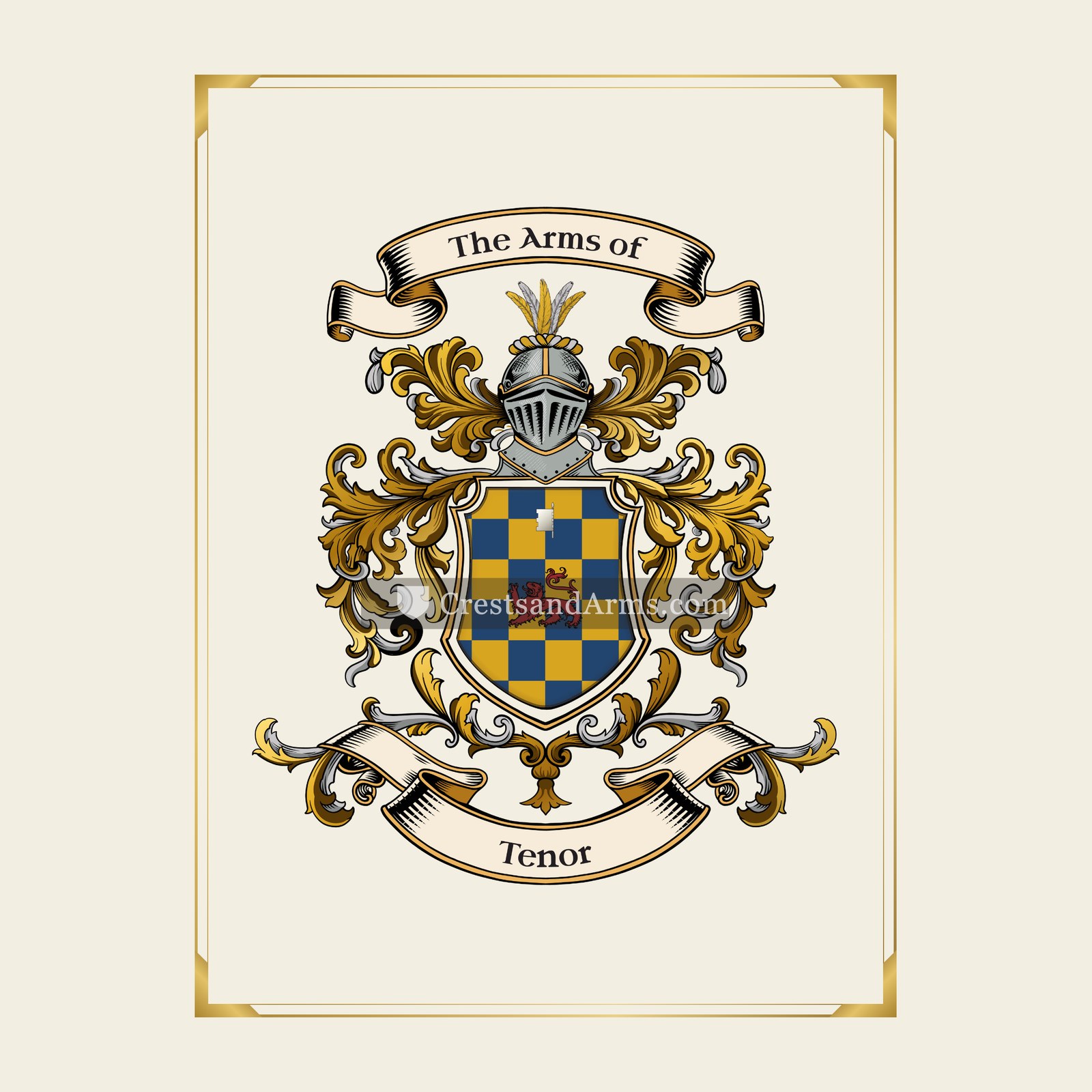 With gold border