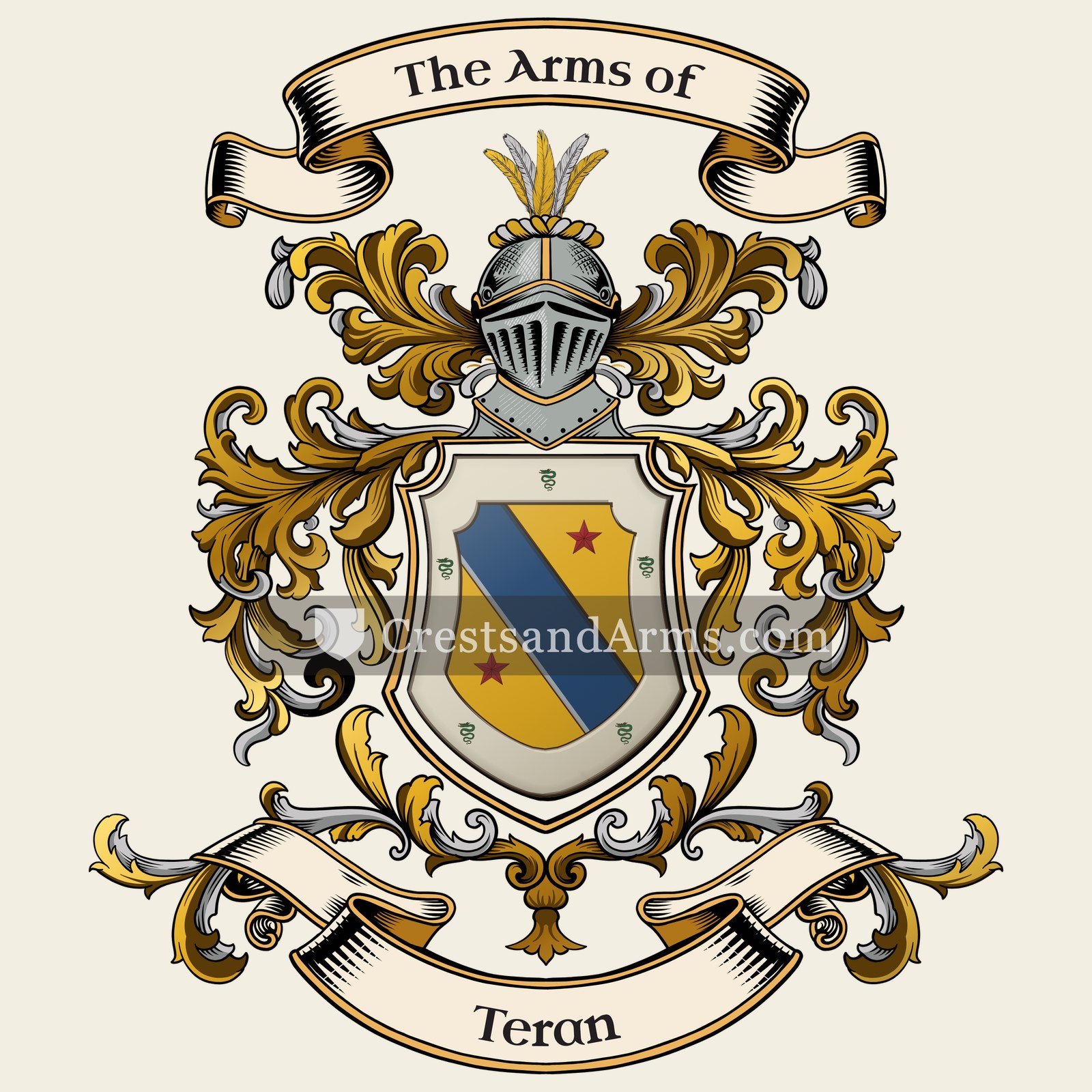 The Teran coat of arms, drawn from the recorded blazon