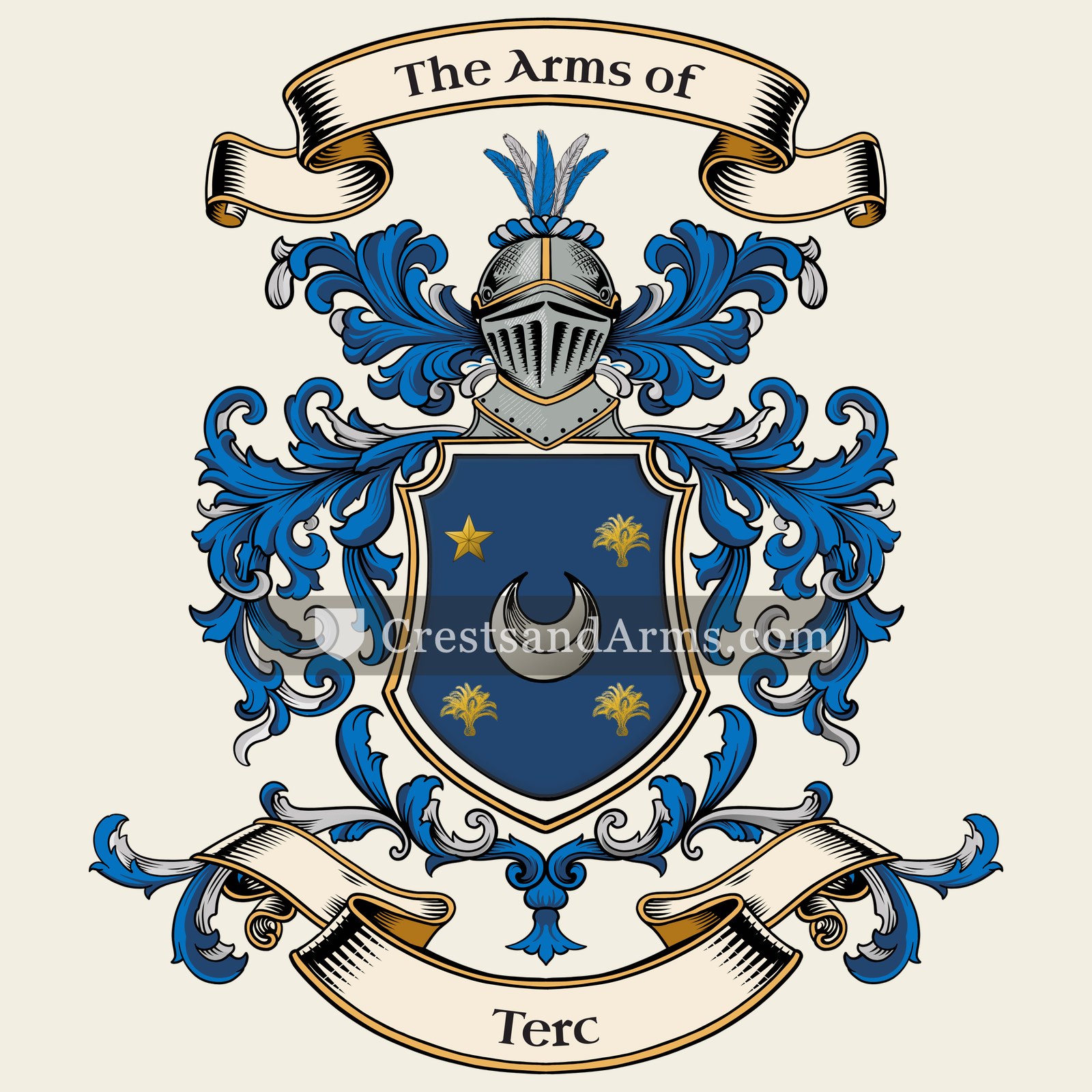 The Terc coat of arms, drawn from the recorded blazon