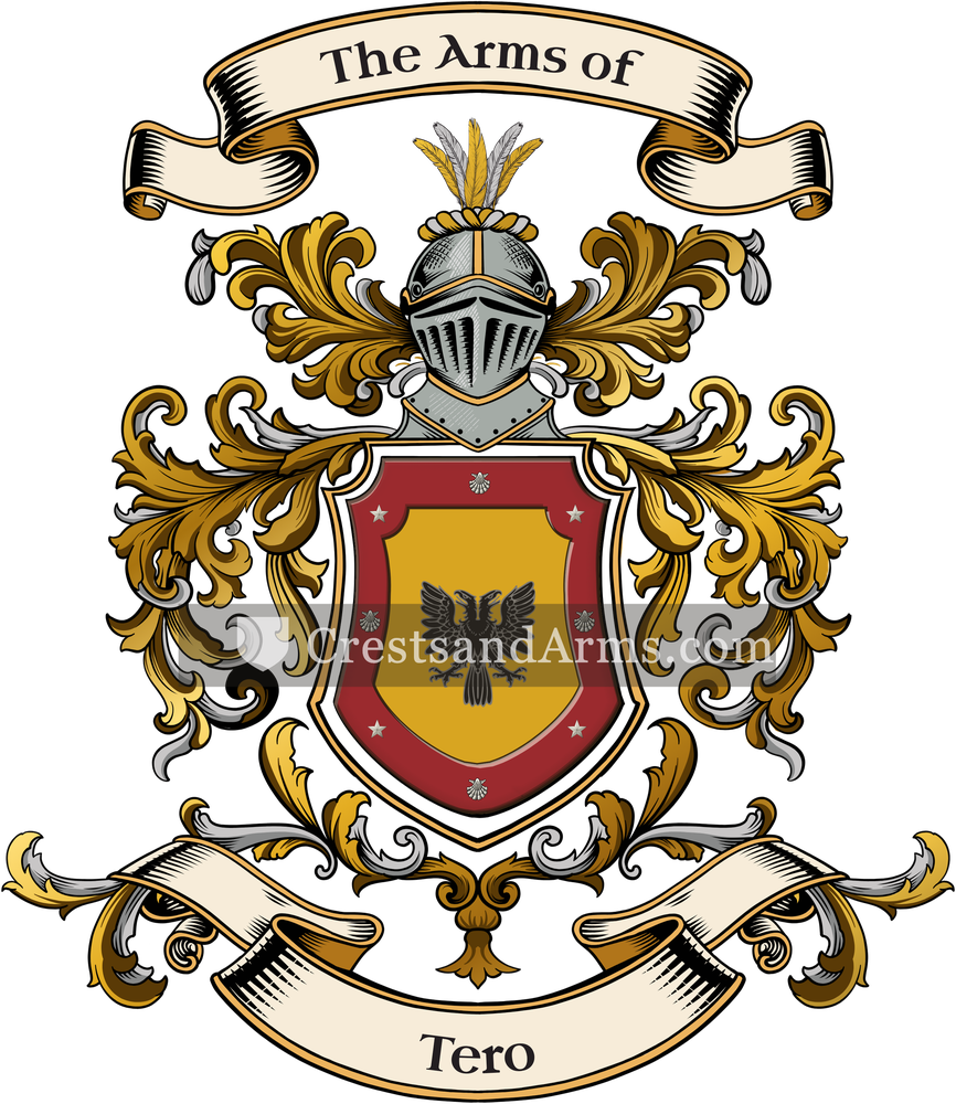 The Tero coat of arms, drawn from the recorded blazon