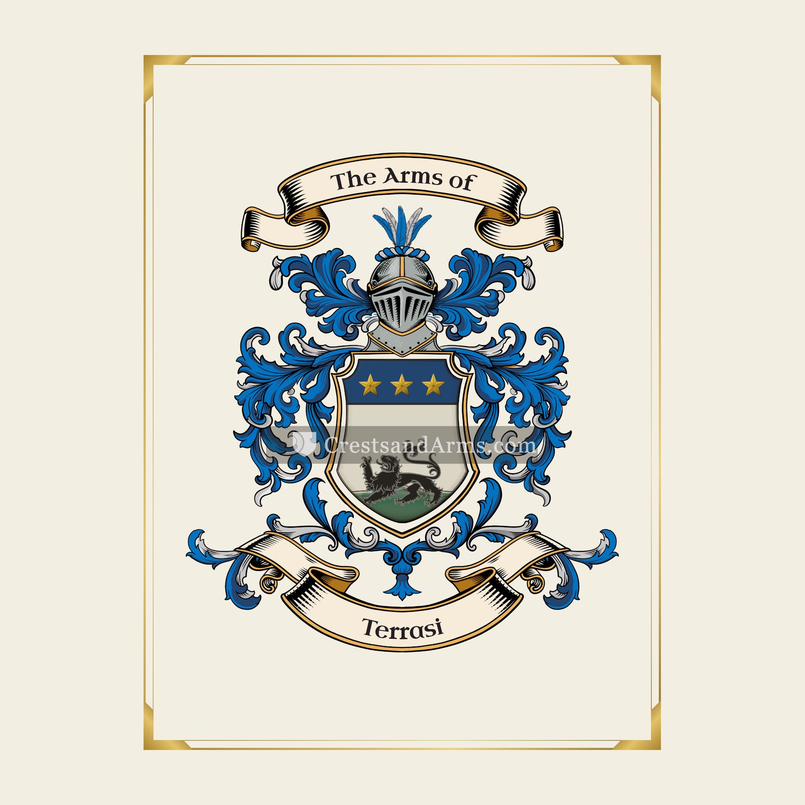 With gold border