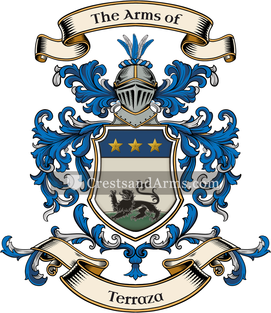 The Terraza coat of arms, drawn from the recorded blazon