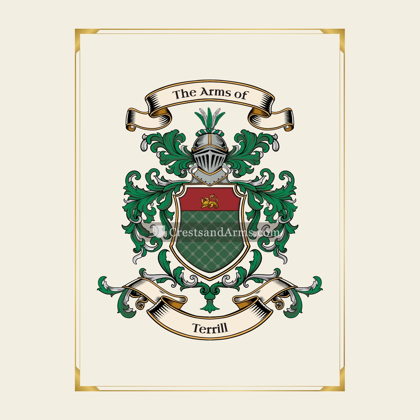 With gold border