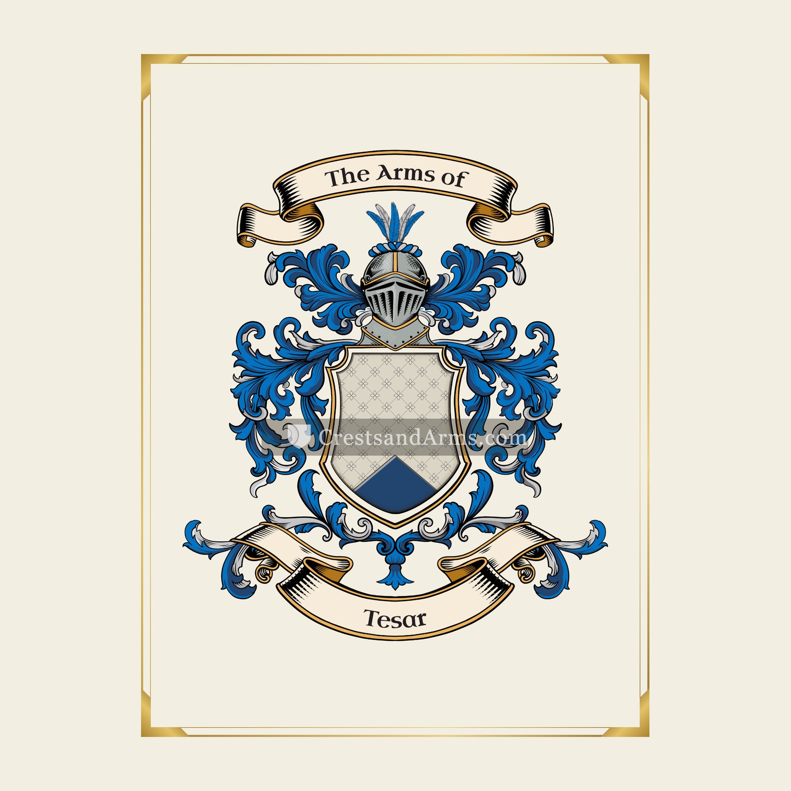 With gold border