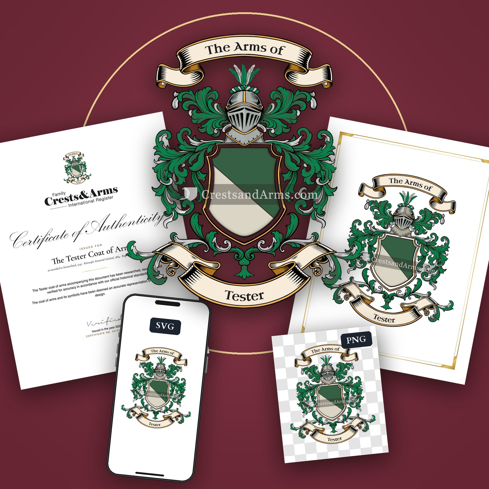 The Tester arms on the coat of arms — digital pack