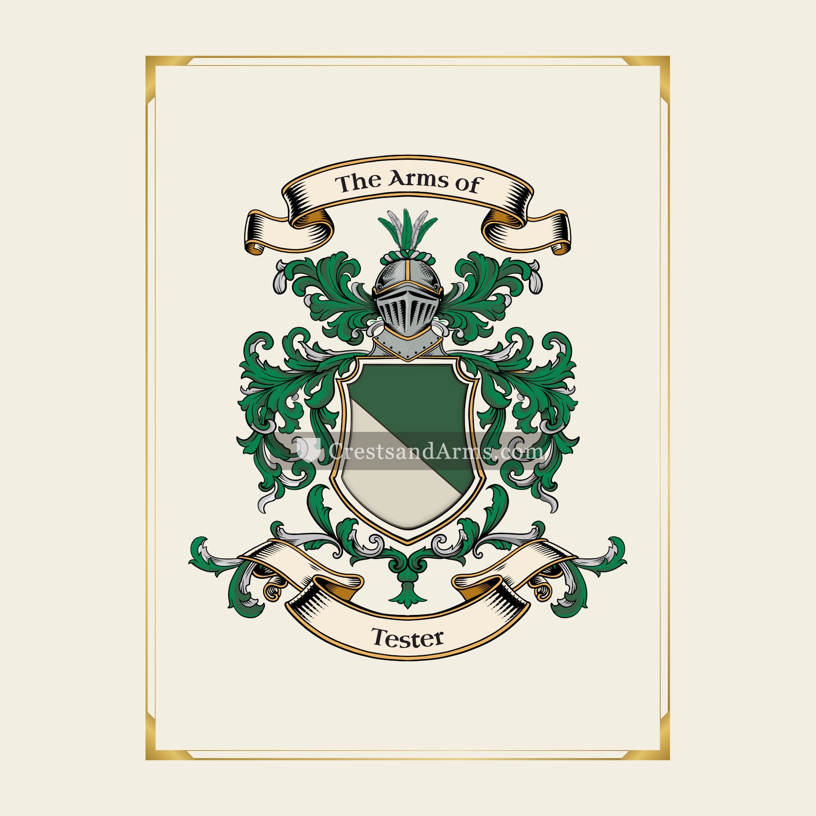 With gold border