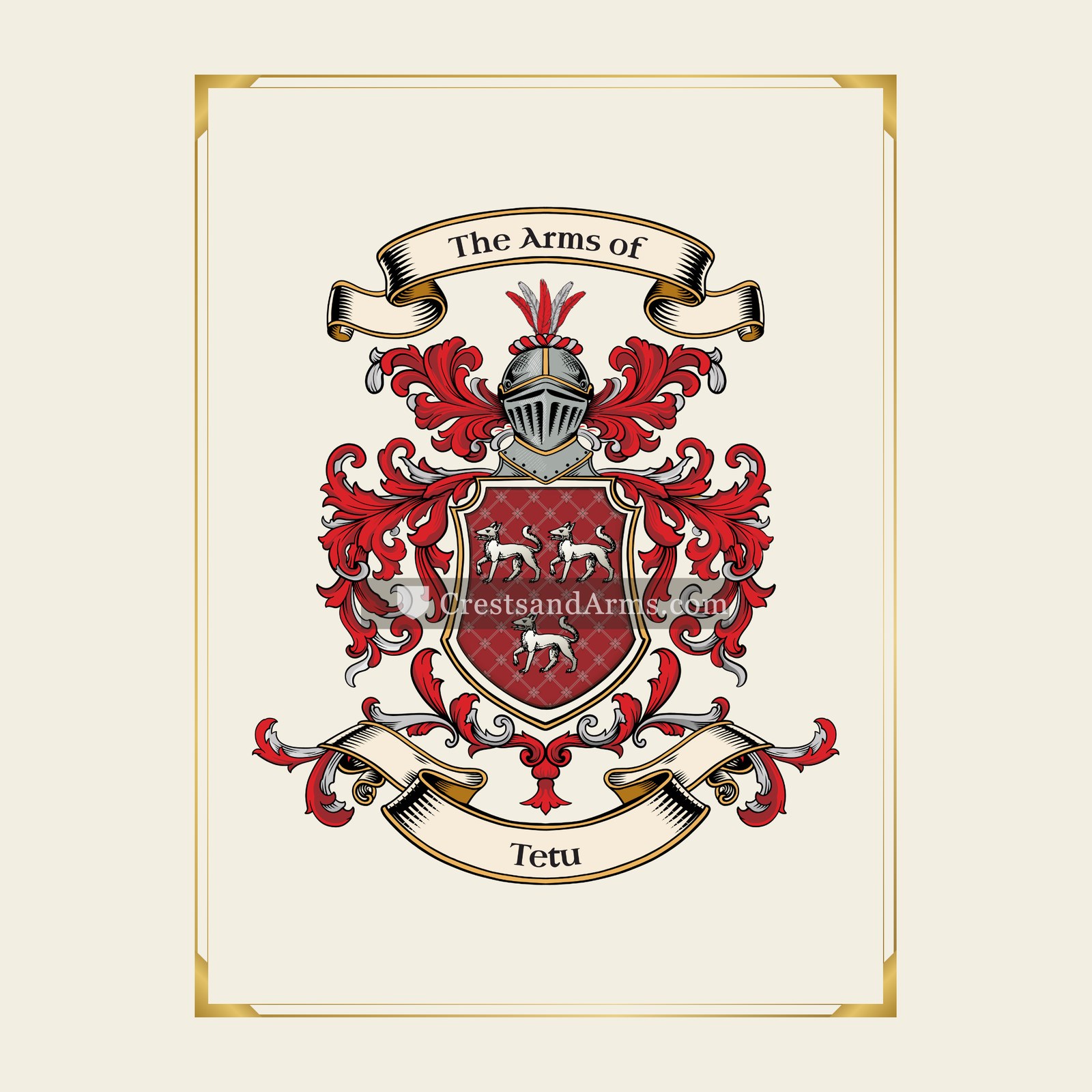 With gold border
