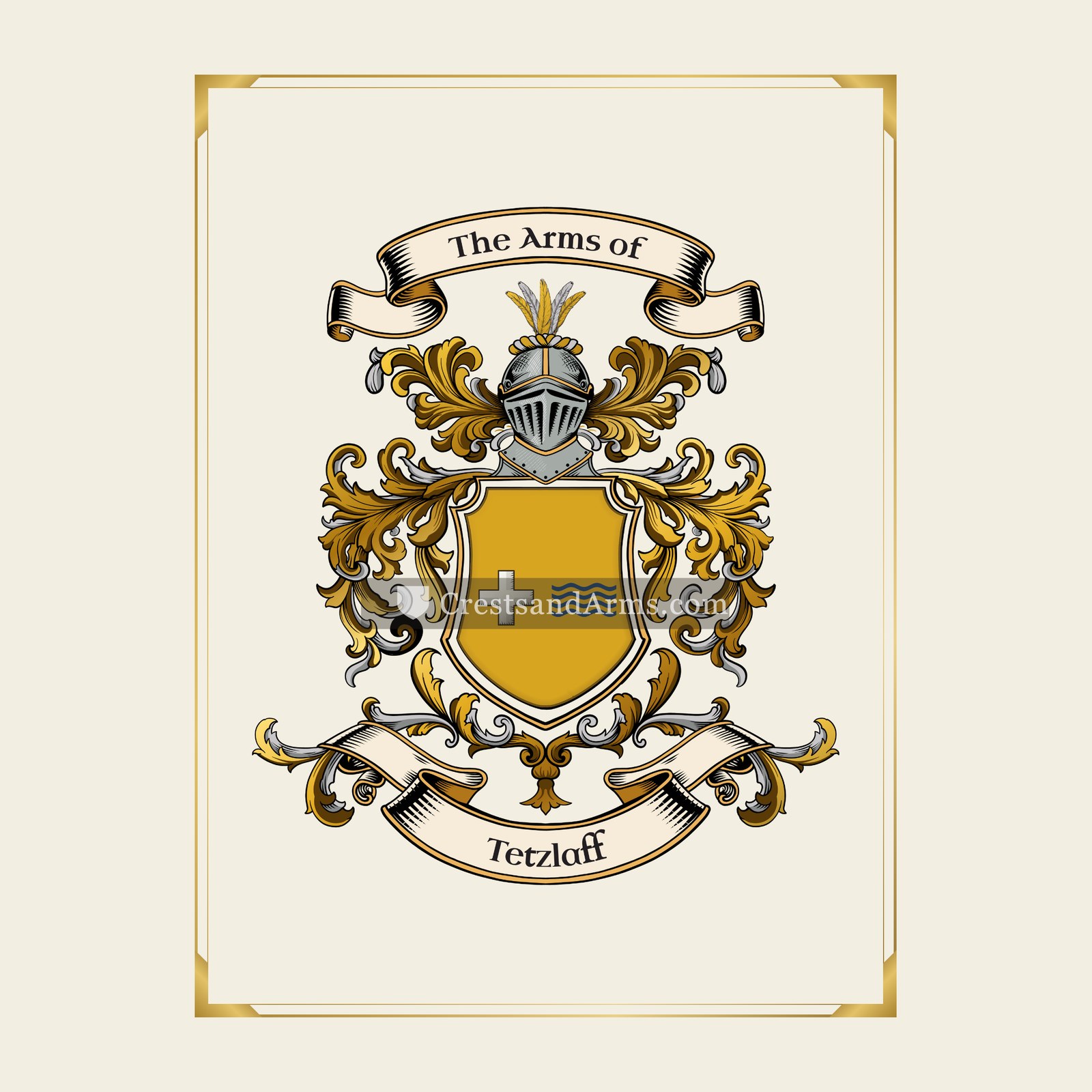 With gold border