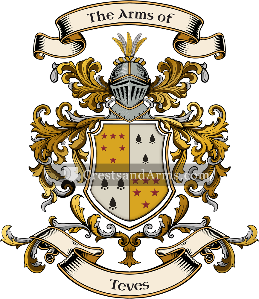 The Teves coat of arms, drawn from the recorded blazon