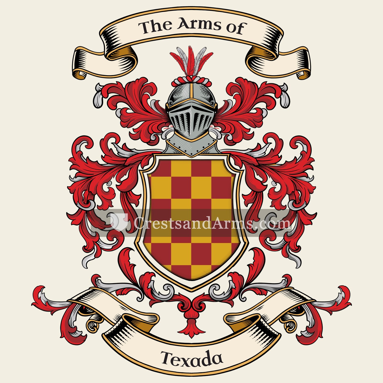 The Texada coat of arms, drawn from the recorded blazon