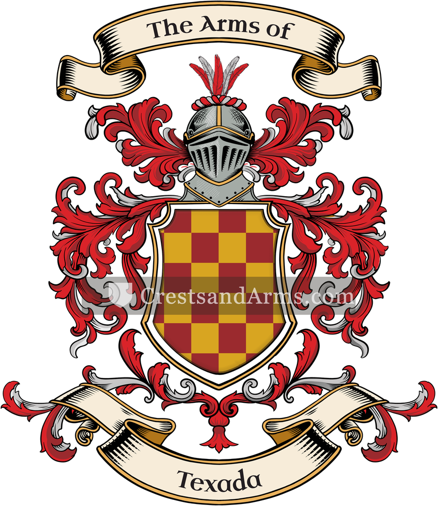The Texada coat of arms, drawn from the recorded blazon