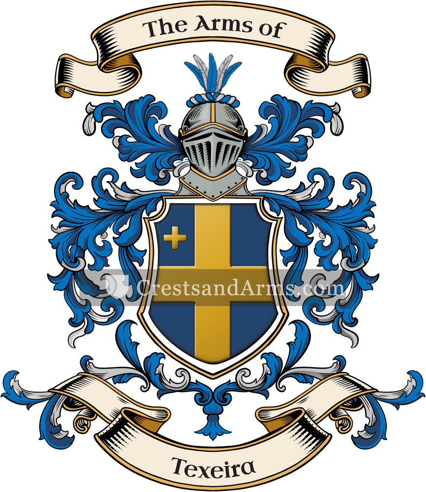 The Texeira coat of arms, drawn from the recorded blazon
