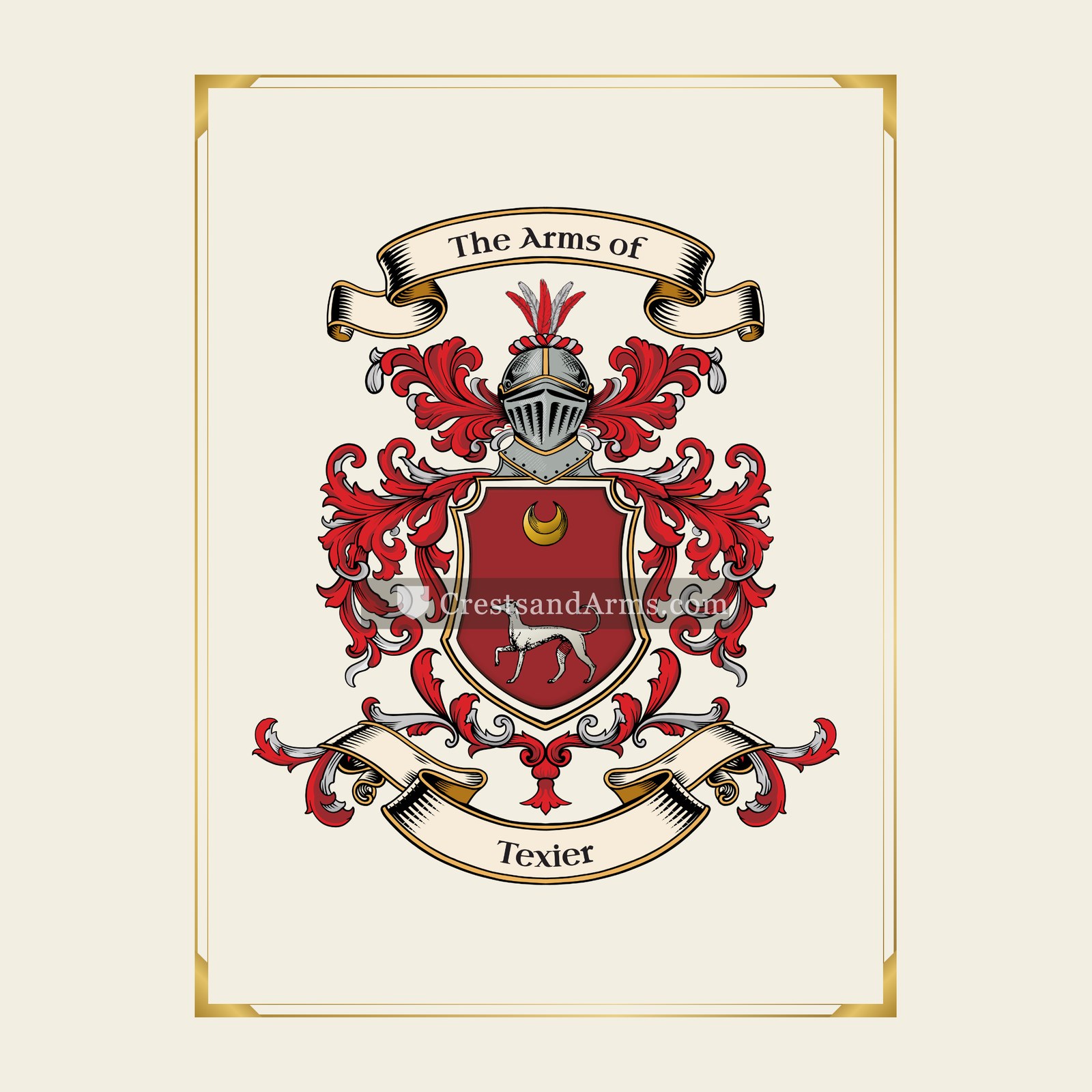 With gold border