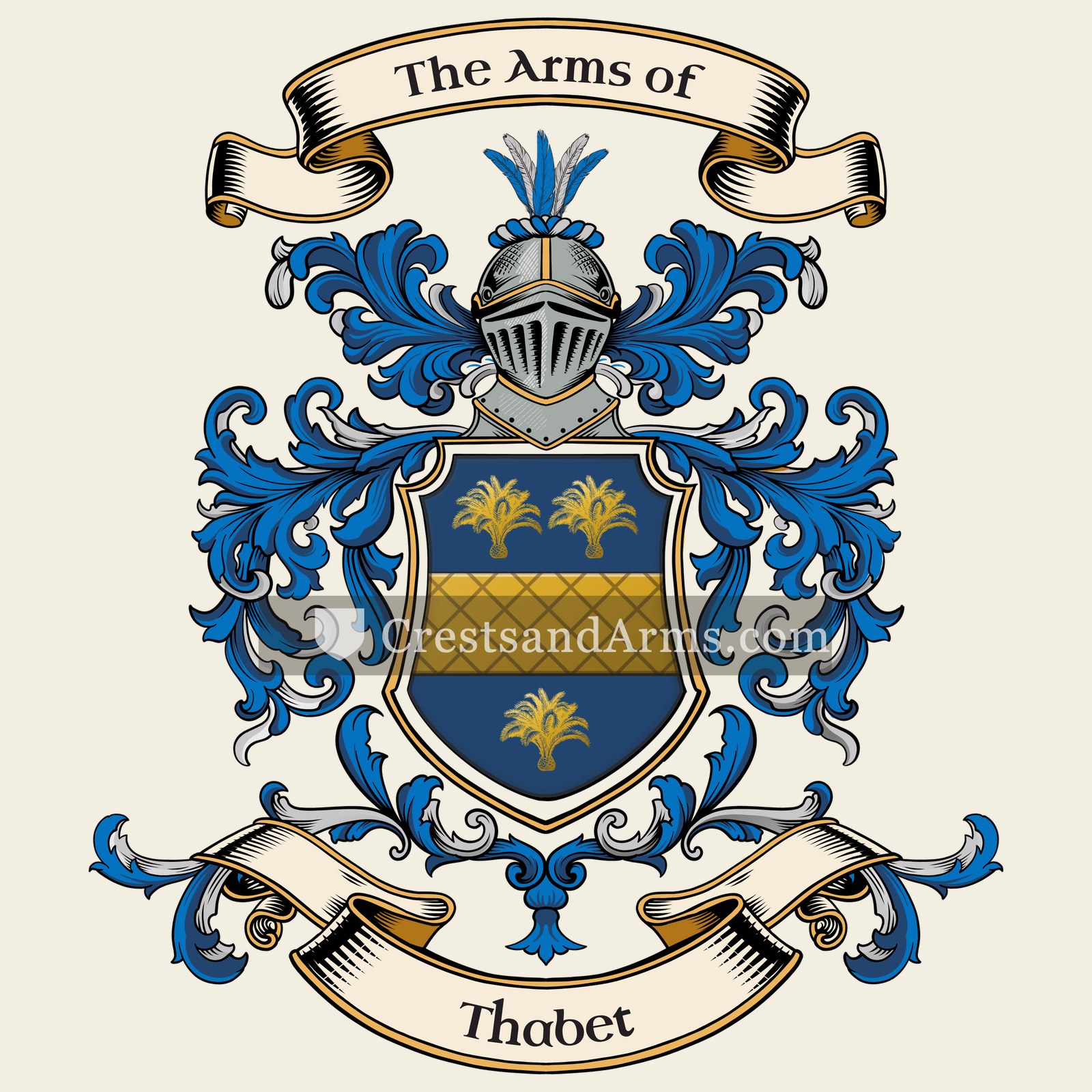 The Thabet coat of arms, drawn from the recorded blazon