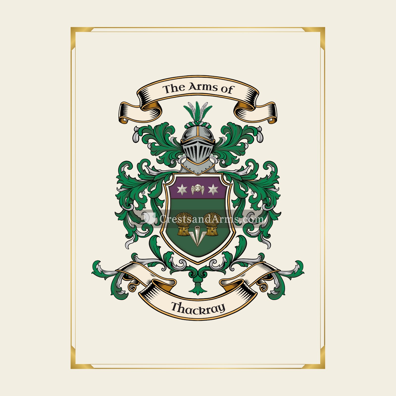 With gold border