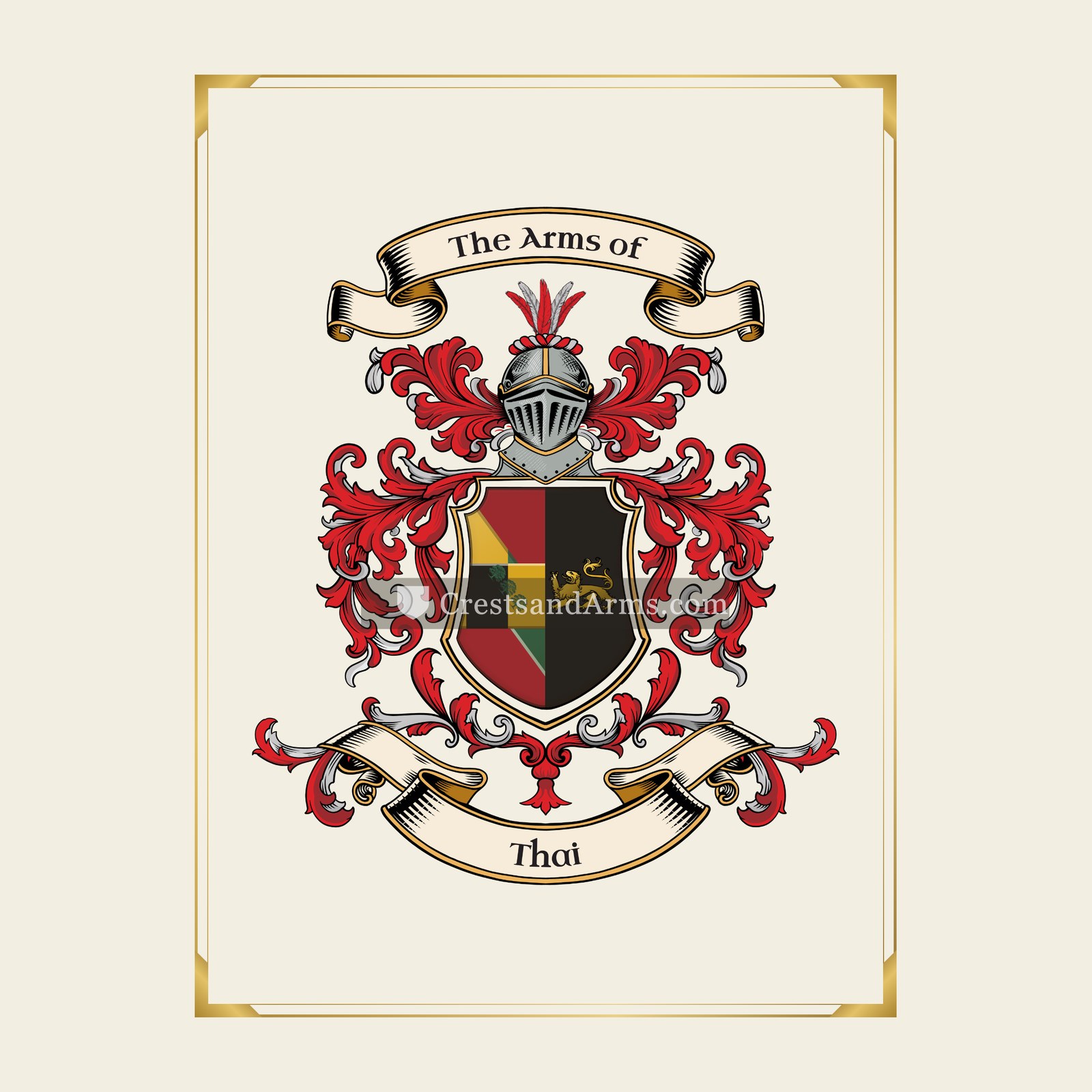 With gold border