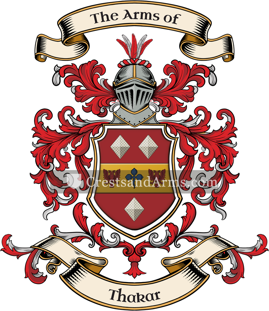 The Thakar coat of arms, drawn from the recorded blazon