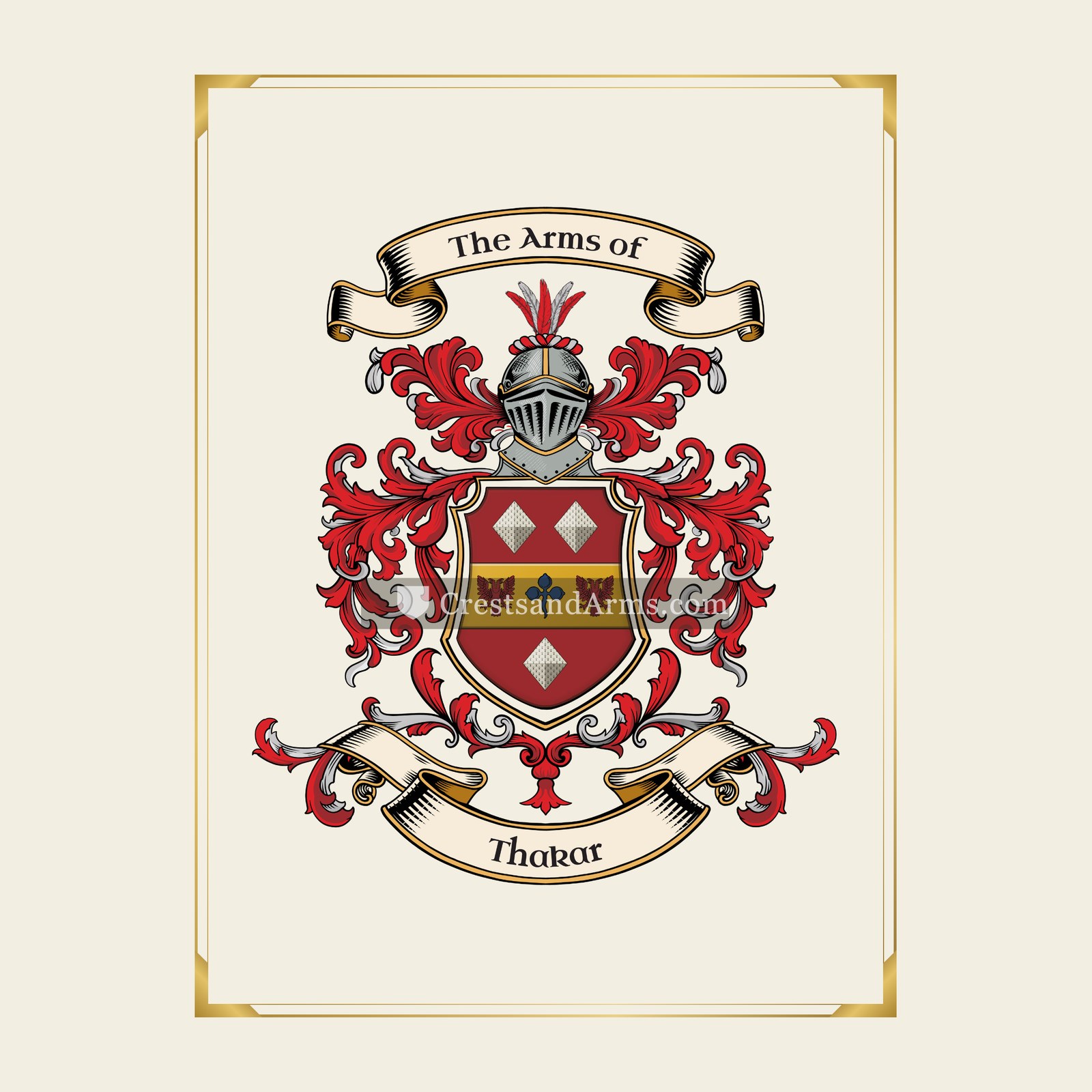 With gold border