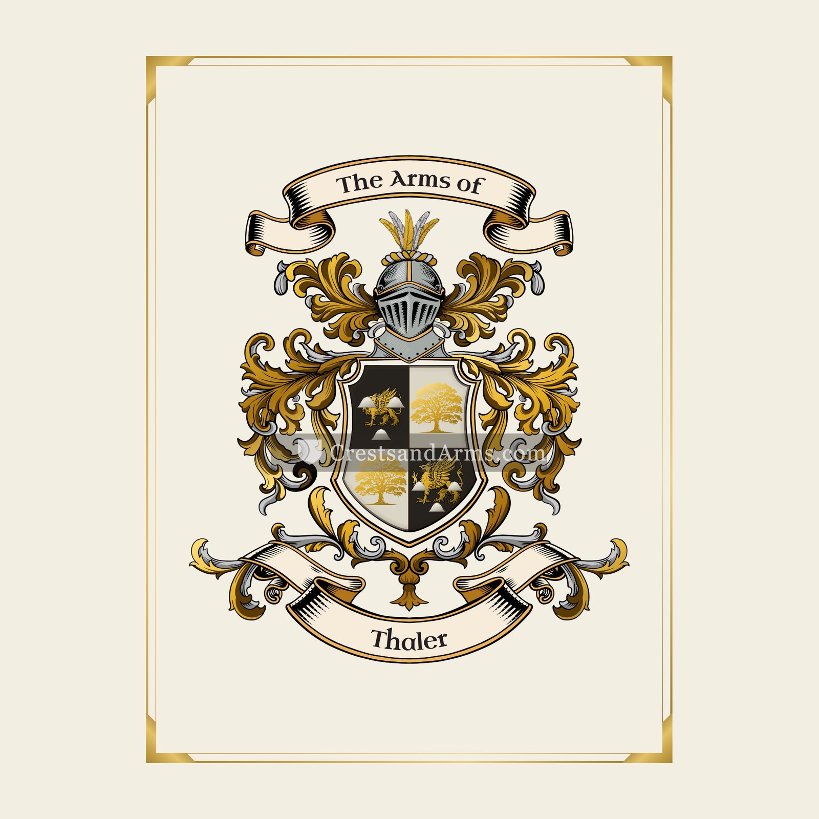 With gold border