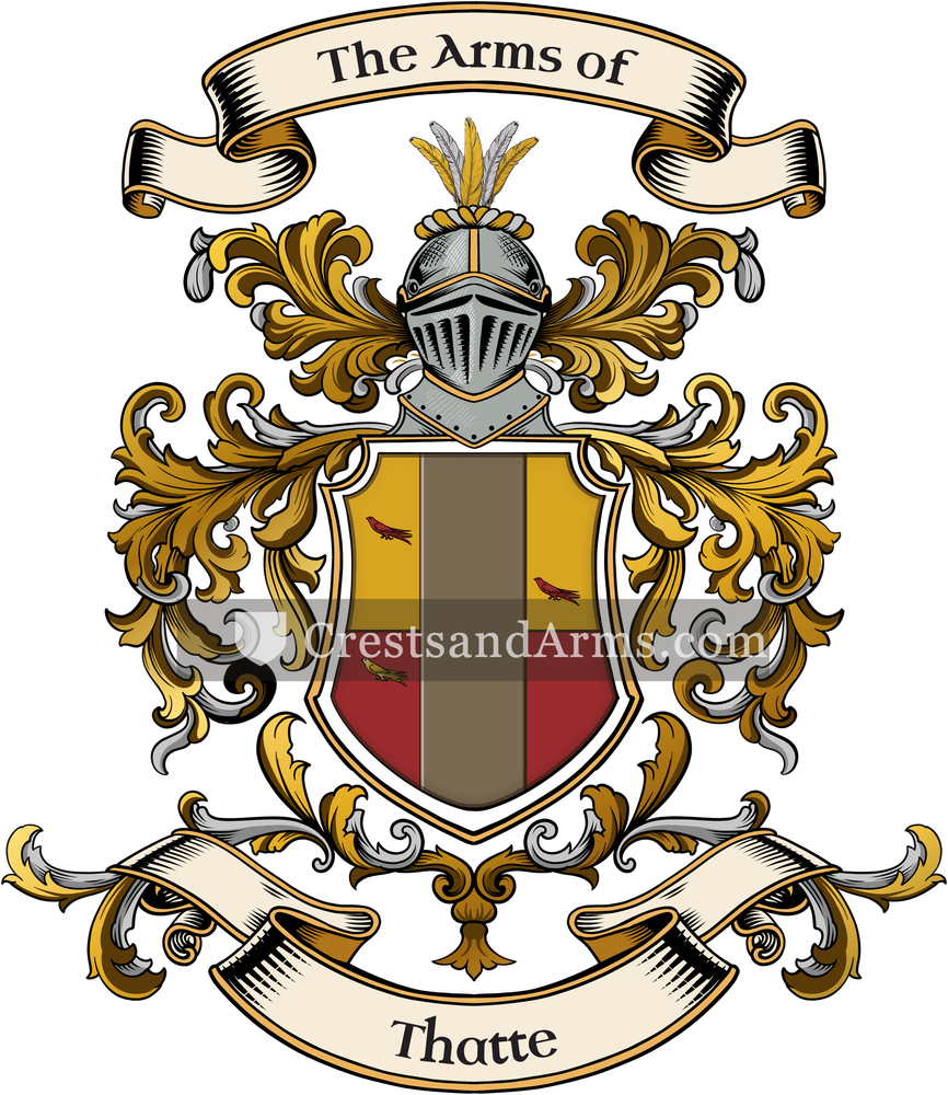 The Thatte coat of arms, drawn from the recorded blazon