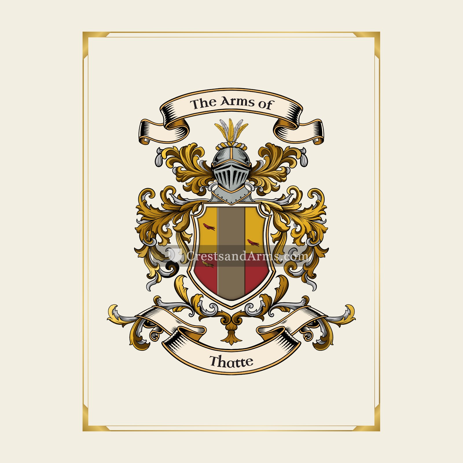 With gold border