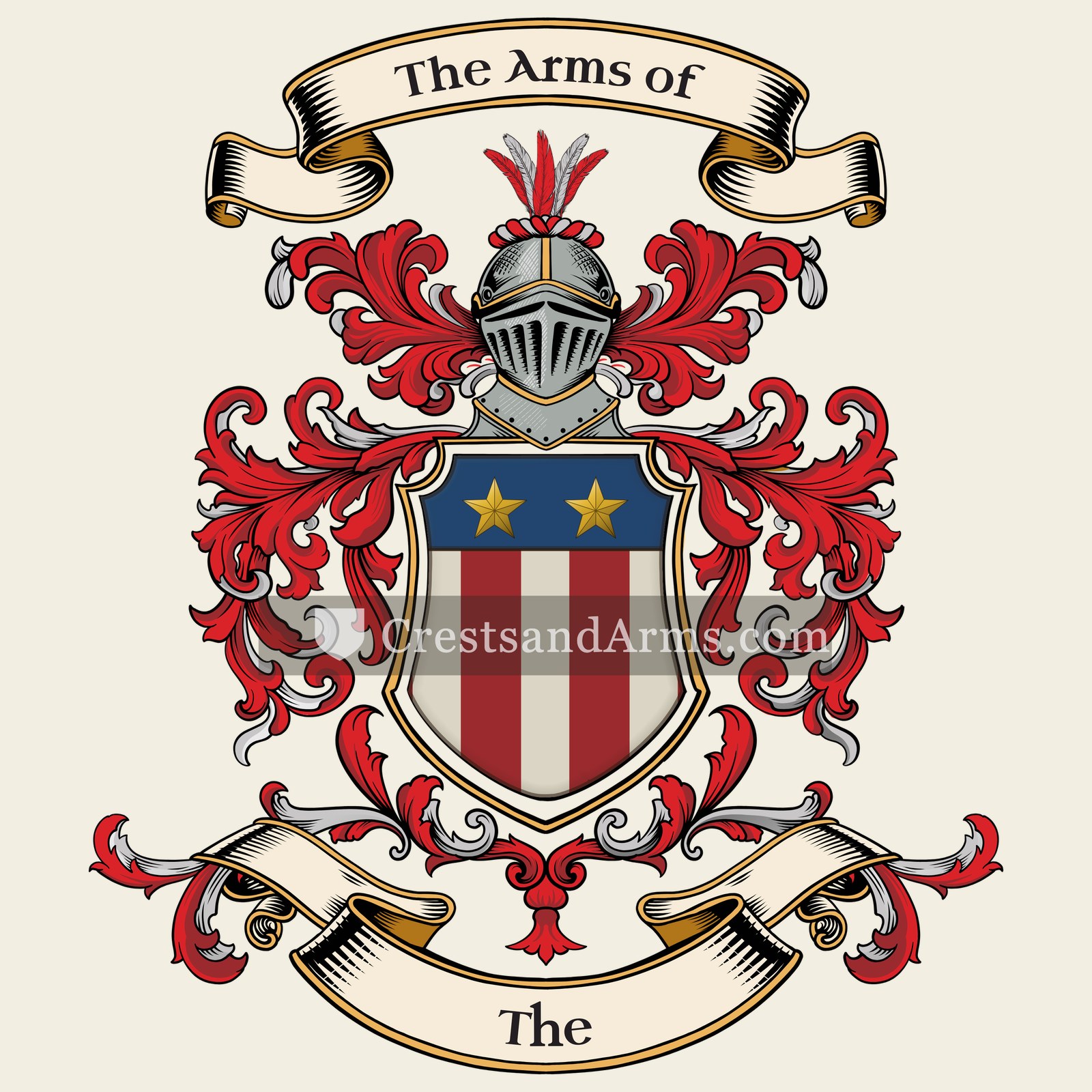 The The coat of arms, drawn from the recorded blazon