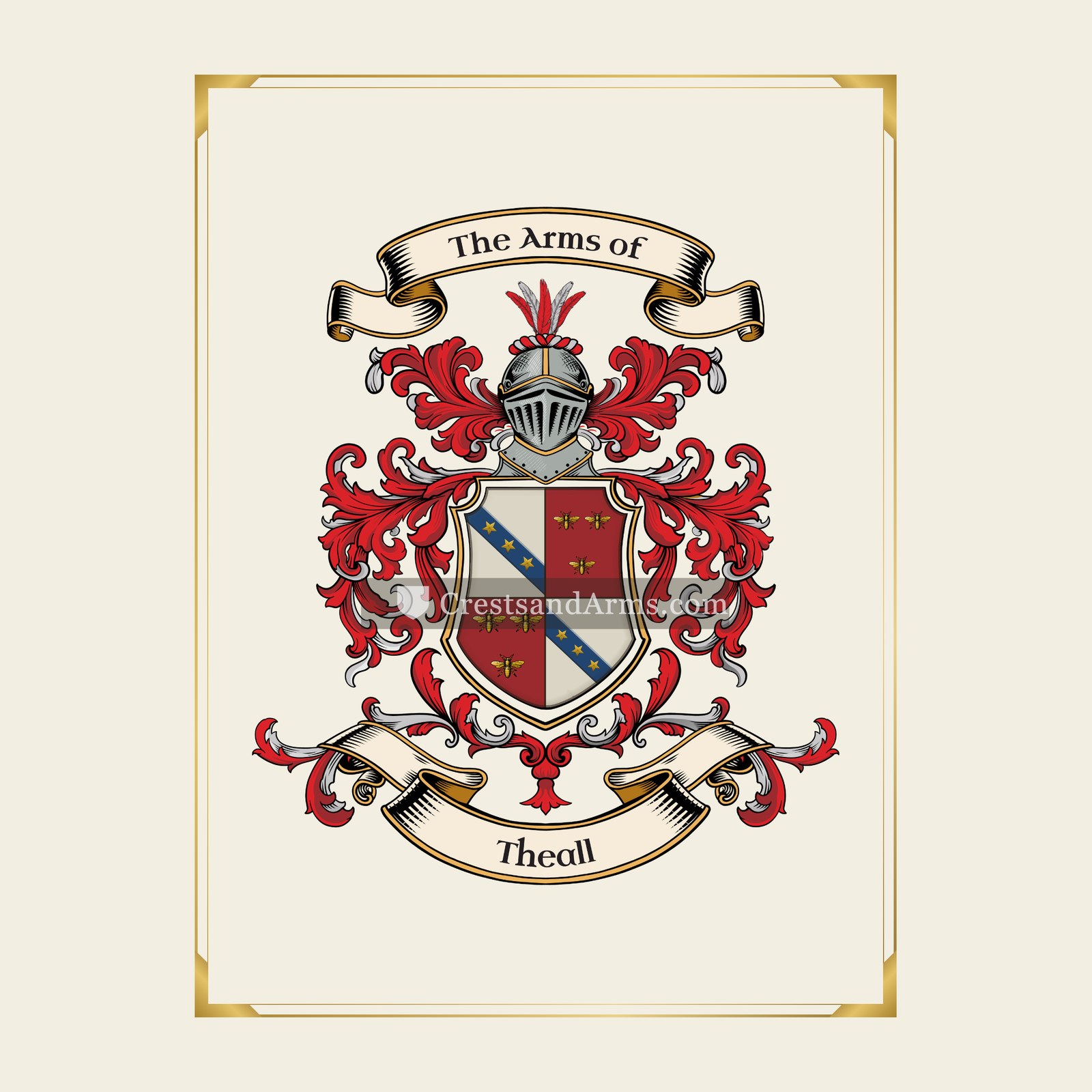 With gold border