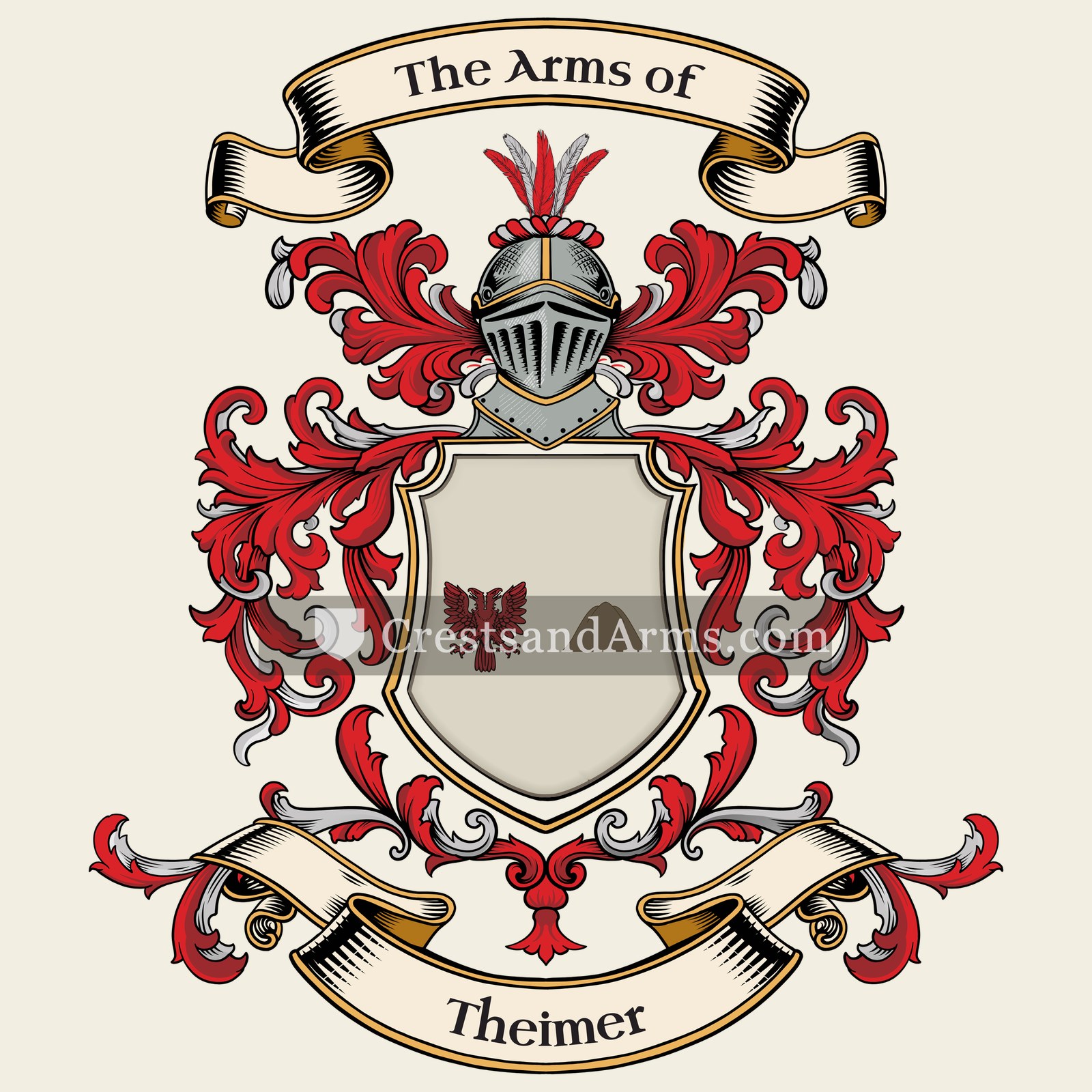 The Theimer coat of arms, drawn from the recorded blazon