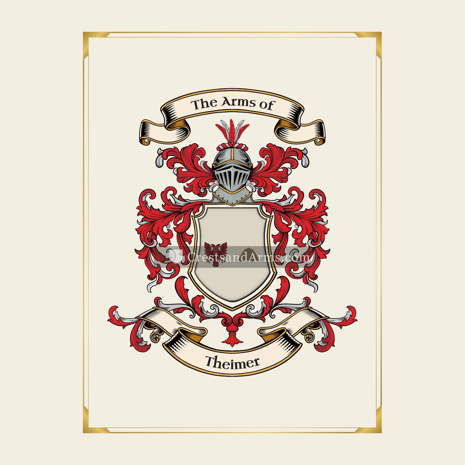 With gold border