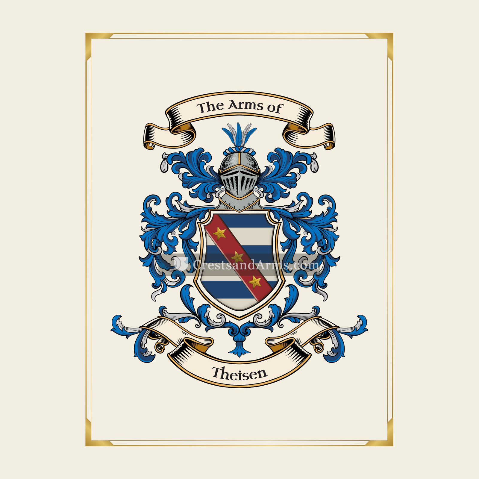 With gold border