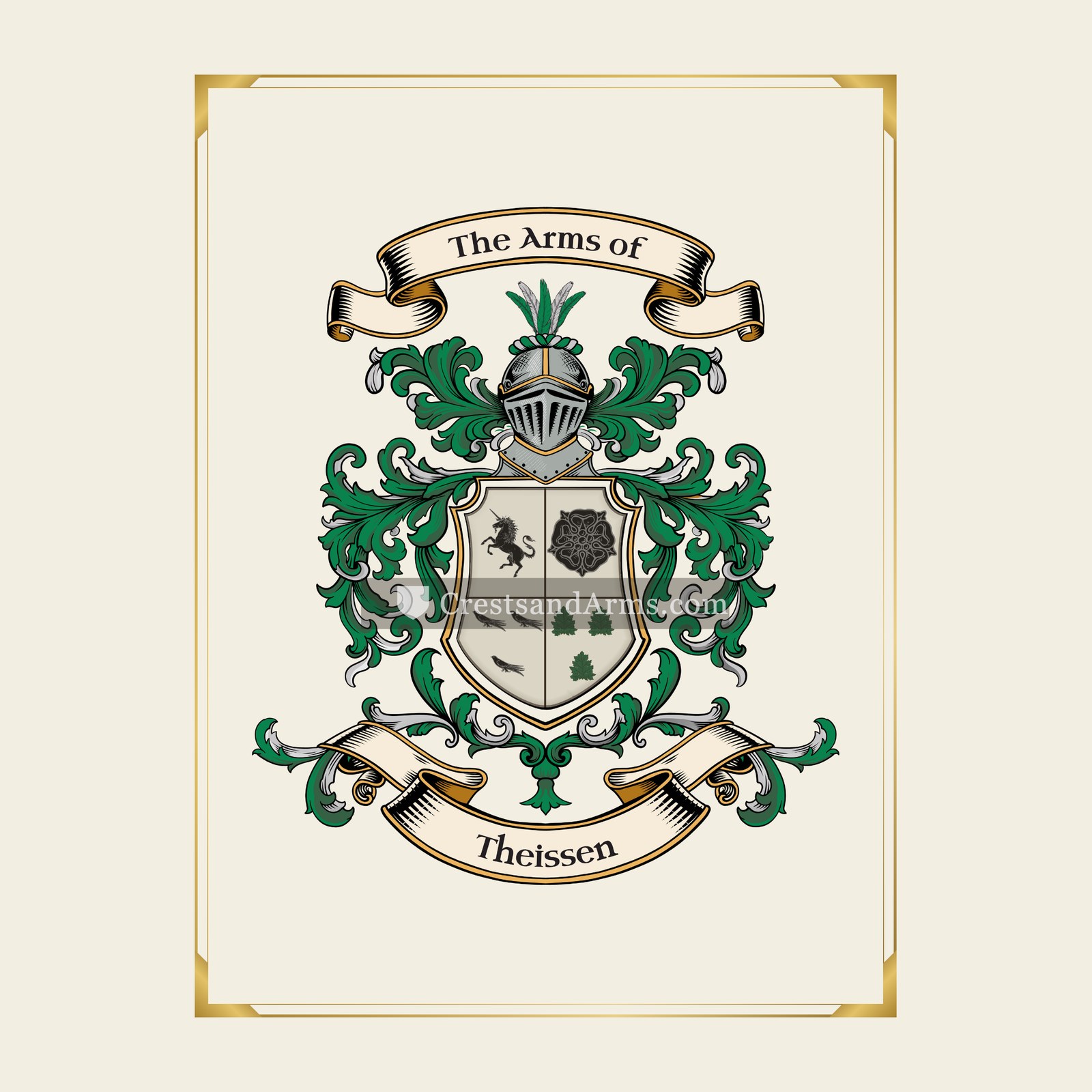 With gold border