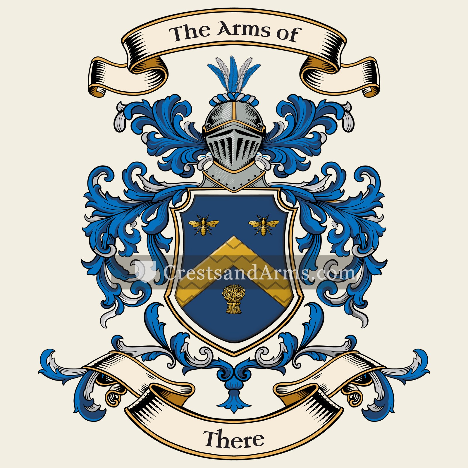 The There coat of arms, drawn from the recorded blazon
