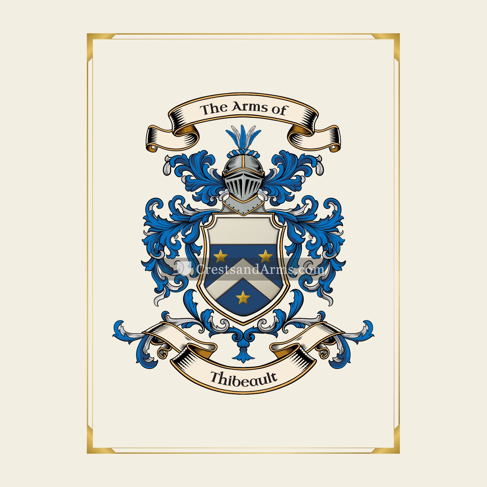With gold border