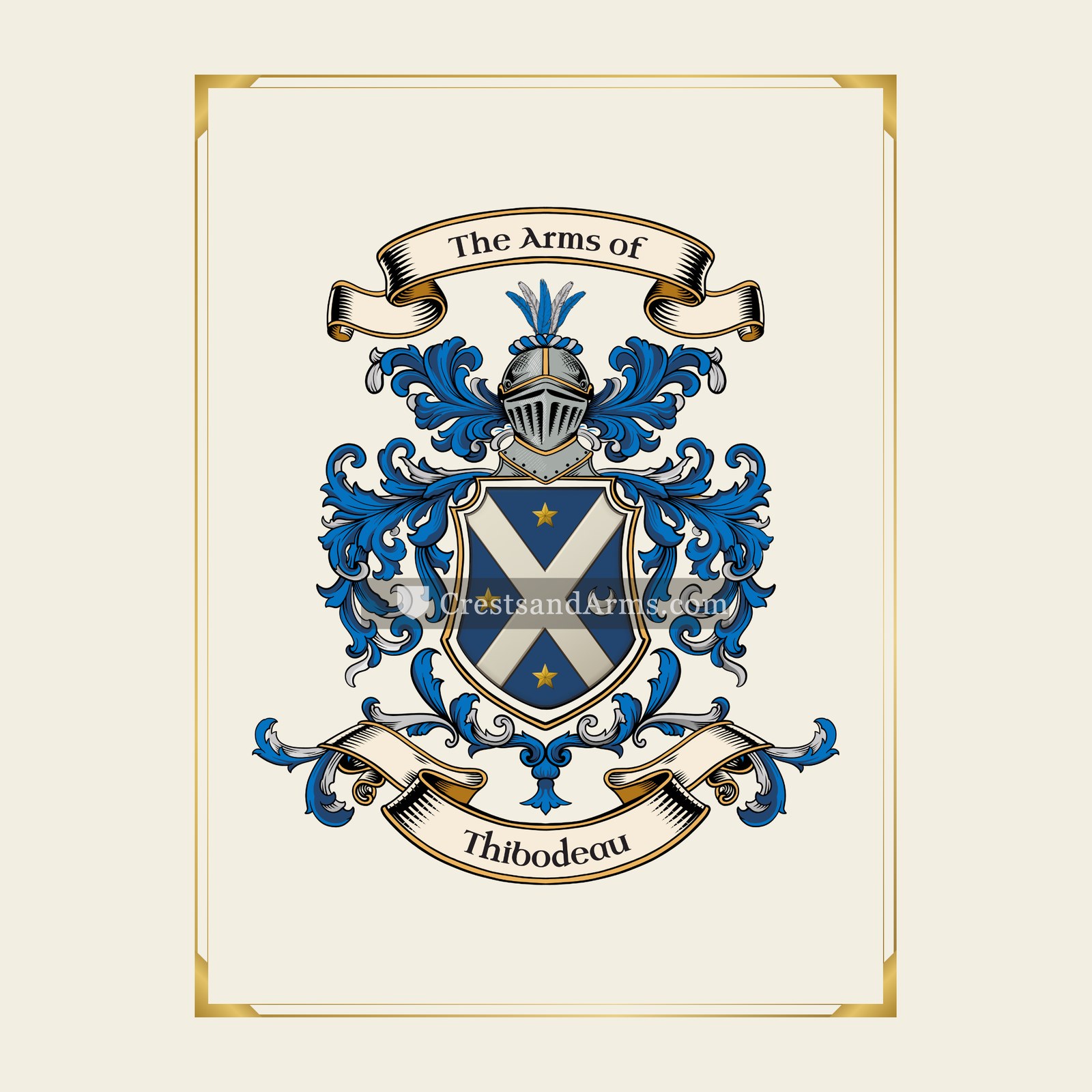 With gold border