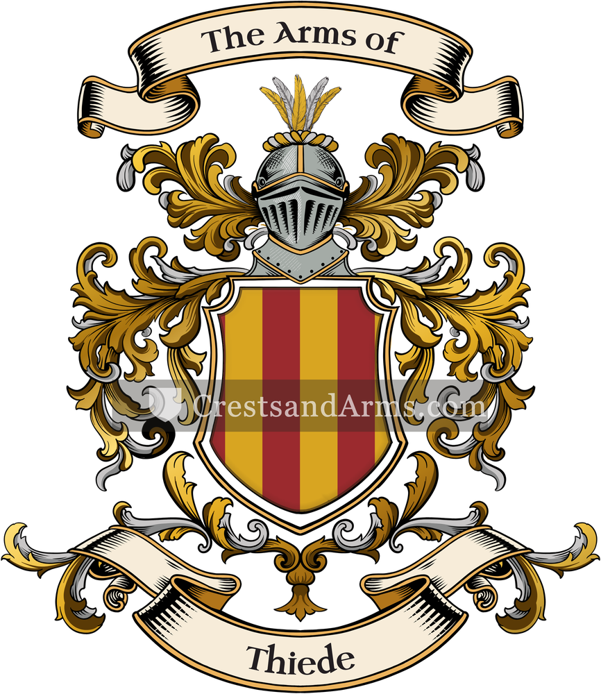 The Thiede coat of arms, drawn from the recorded blazon