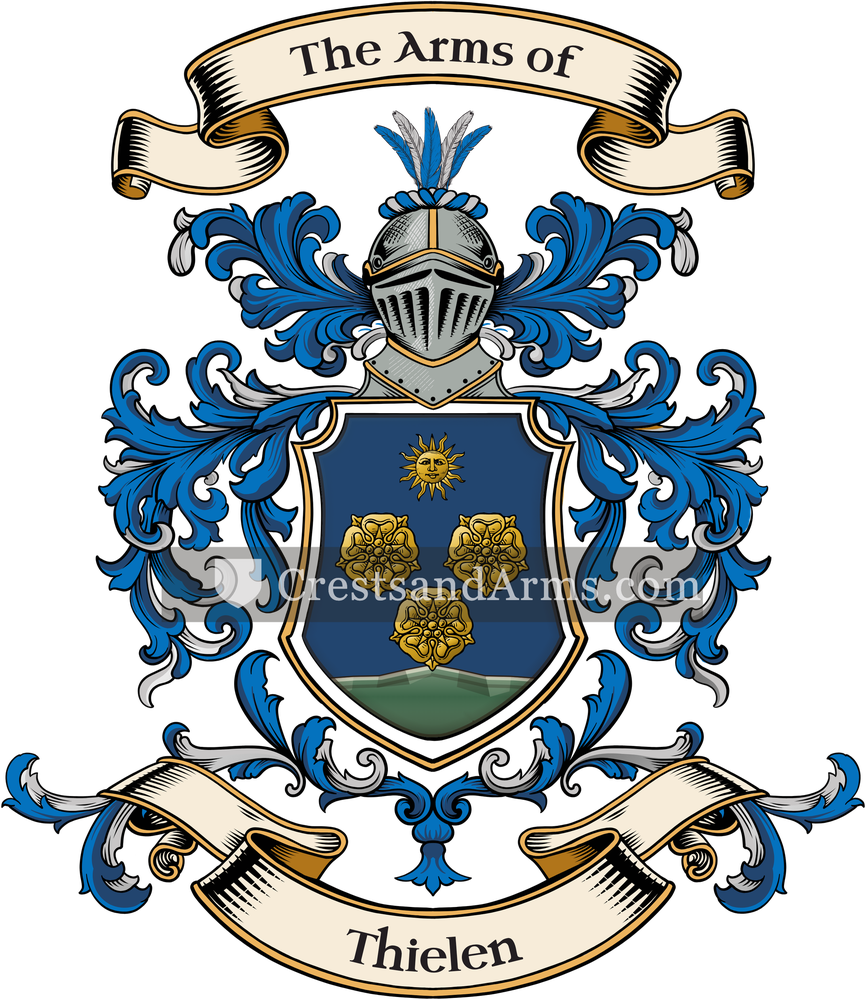 The Thielen coat of arms, drawn from the recorded blazon