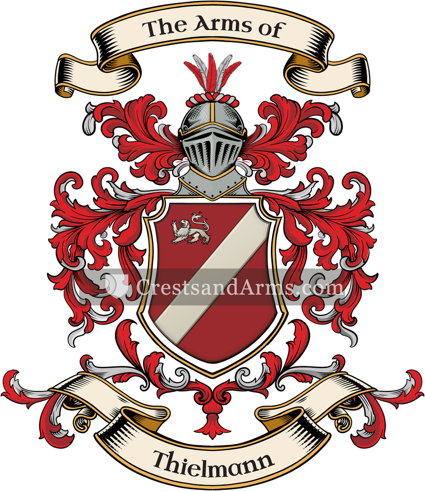 The Thielmann coat of arms, drawn from the recorded blazon