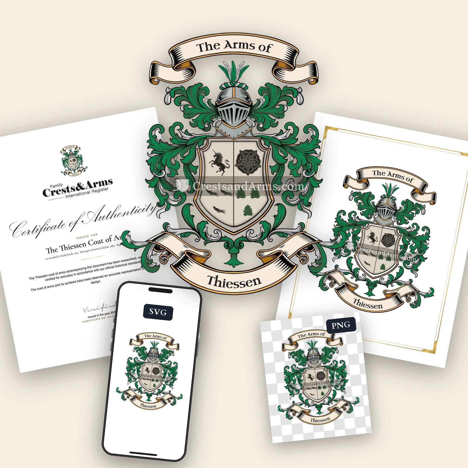 The Thiessen arms on the coat of arms — digital pack