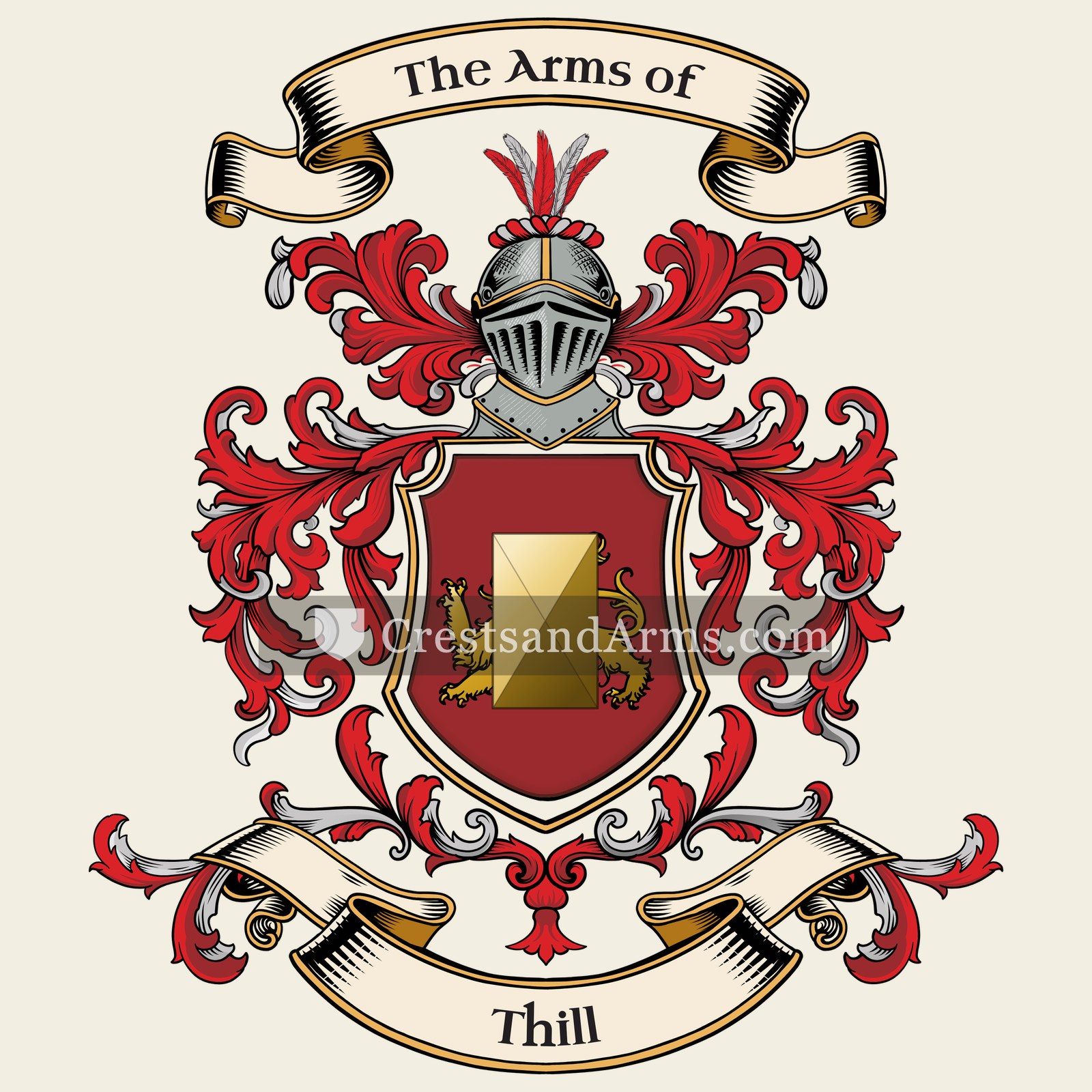 The Thill coat of arms, drawn from the recorded blazon