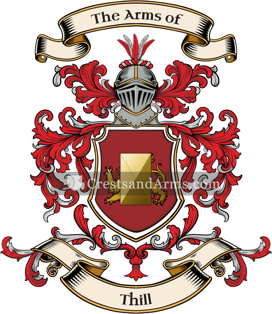The Thill coat of arms, drawn from the recorded blazon