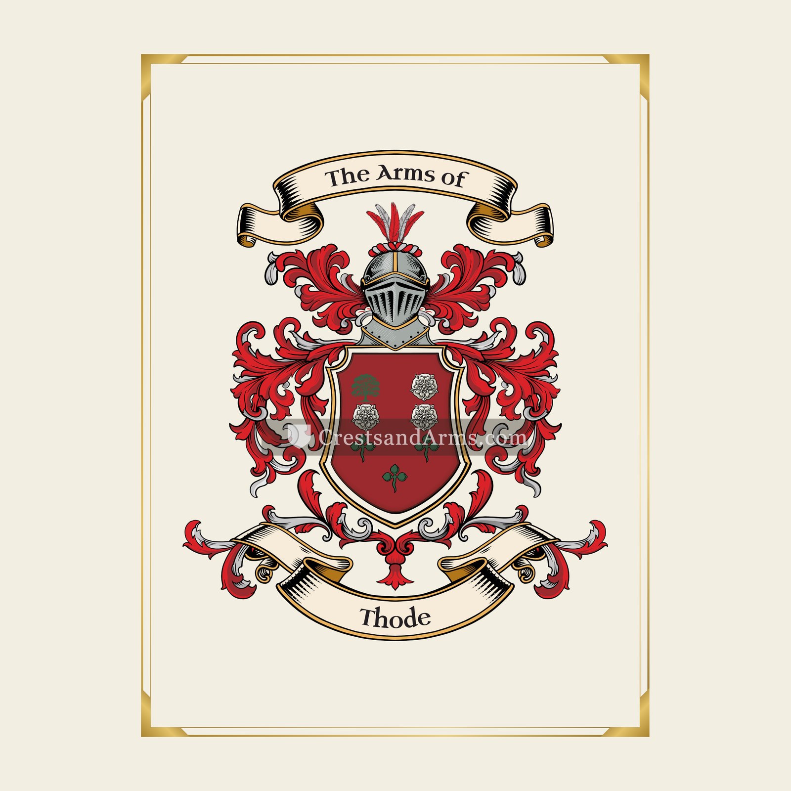 With gold border