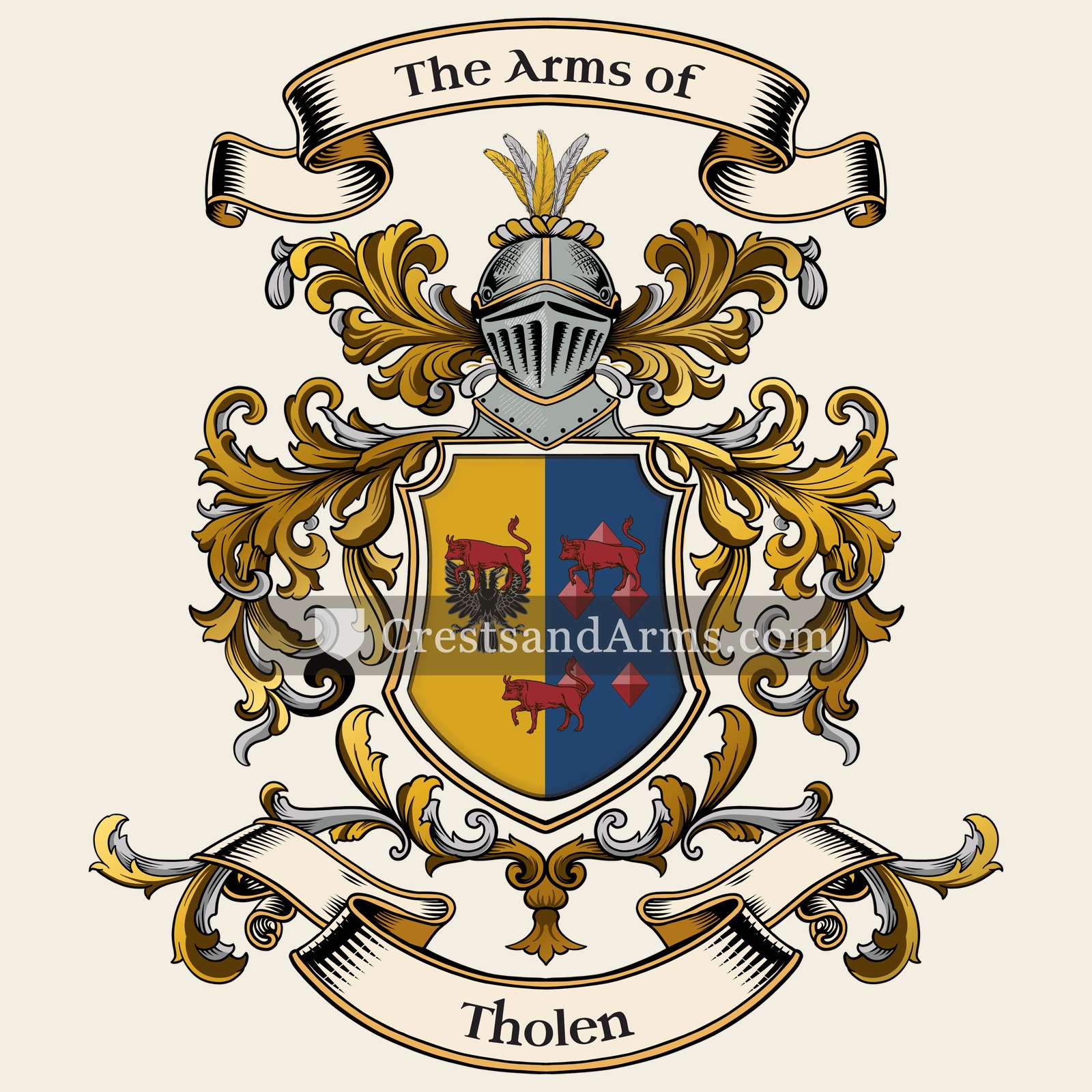 The Tholen coat of arms, drawn from the recorded blazon