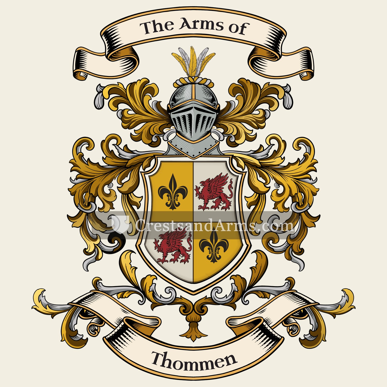 The Thommen coat of arms, drawn from the recorded blazon
