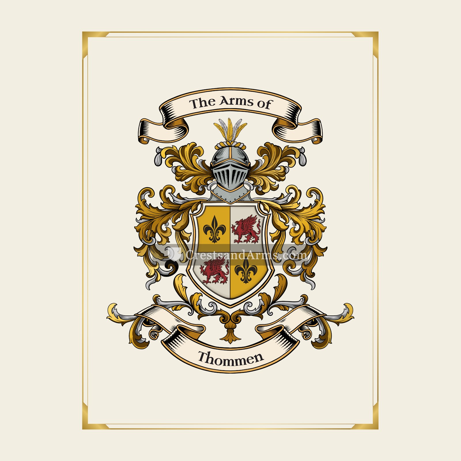 With gold border