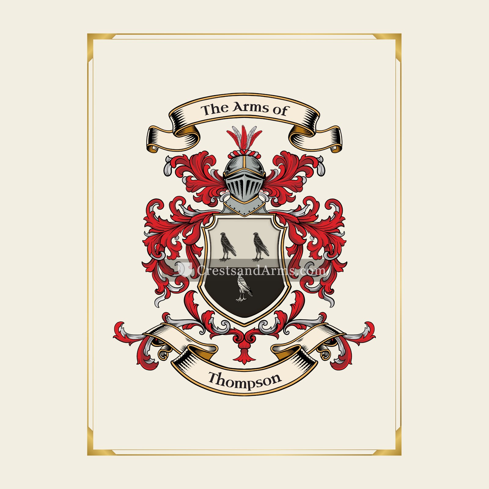 With gold border