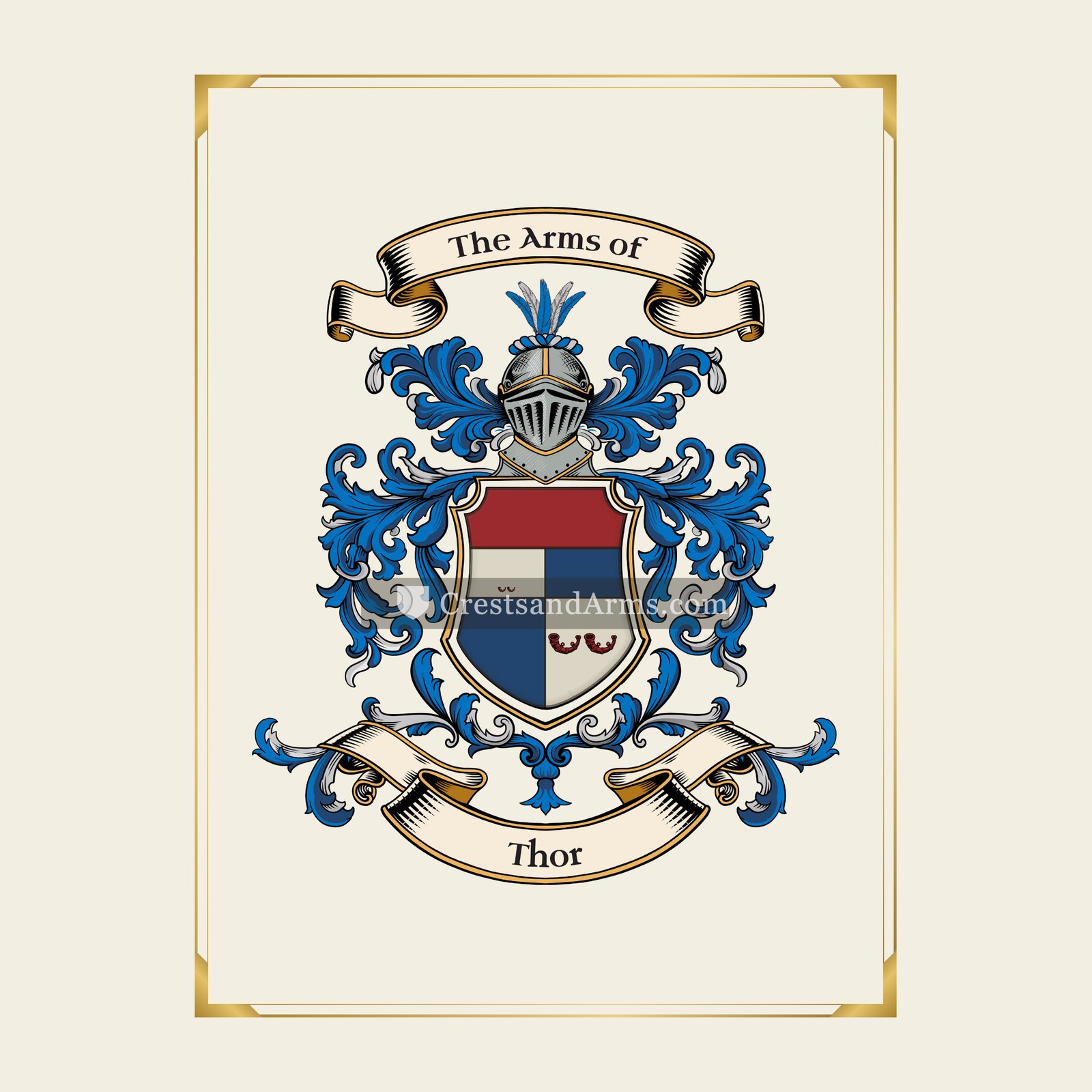 With gold border